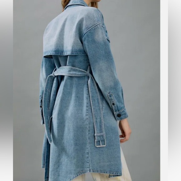 Anthropologie AVEC LES FILLES Blaine Denim Trench - Picture 7 of 8